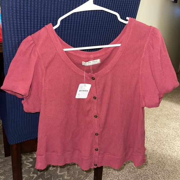 NWT Free People button down short sleeve cardigan - Picture 5 of 5